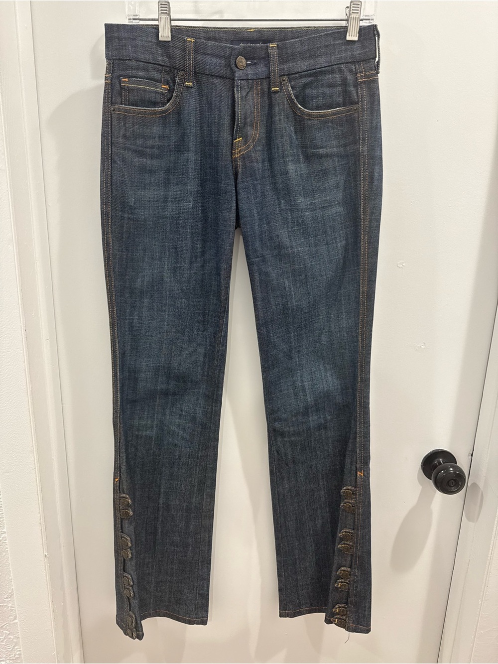 Vintage Citizens of Humanity Jerome Dahan Dark Wash Button Hem Jeans Size 26